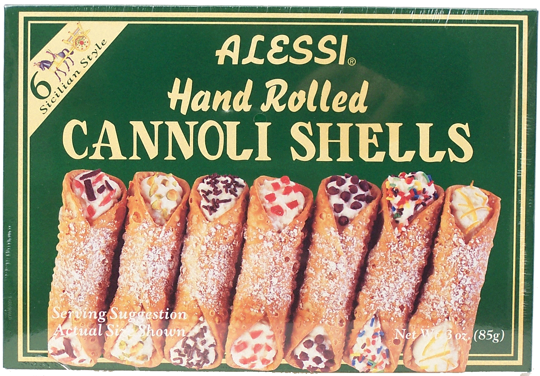 Alessi  cannoli shells, hand rolled, 6-count, sicilian style Full-Size Picture